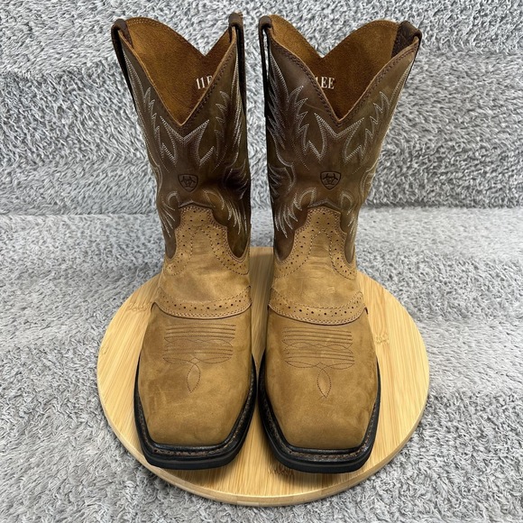 Ariat Work Steel Toe Boots Mens Size 11 EE Brown Leather Western Workwear Safety - Picture 2 of 9